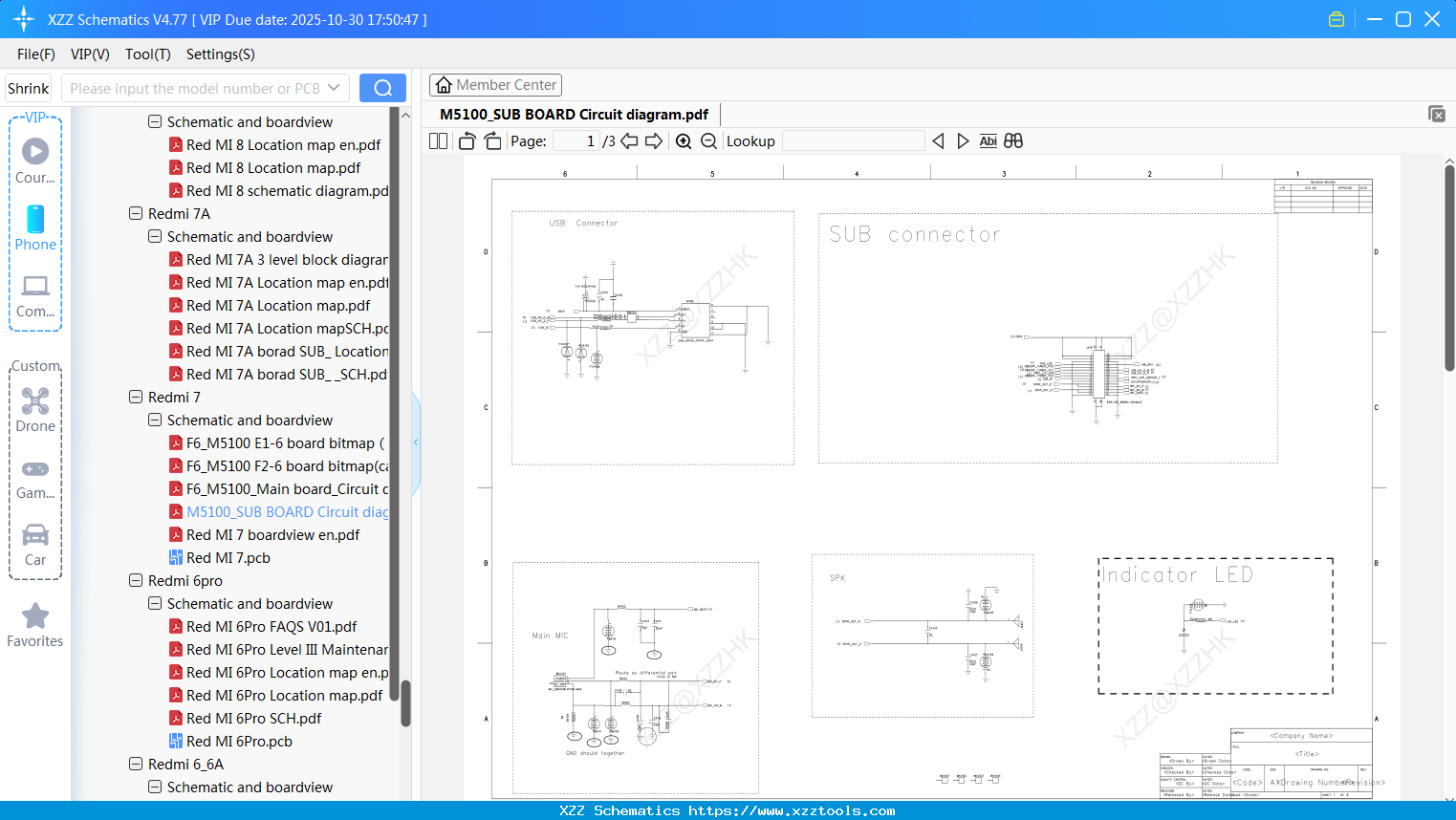 Xiaomi Redmi M5100_SUB BOARD Circuit Diagram